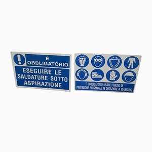 Industrial Italian Signs, 1990s, Set of 2-WWQ-692692