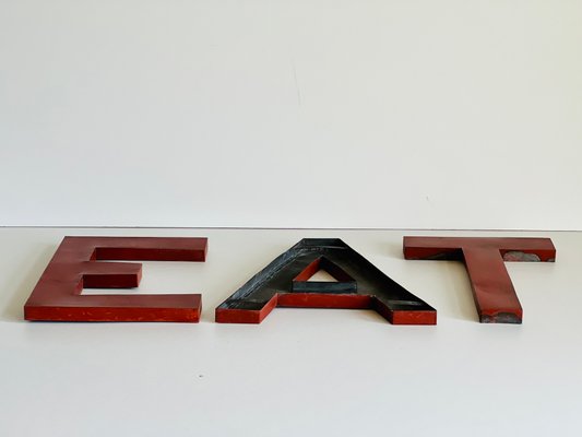 Industrial Letter Sign EAT, 1950, Set of 3-ALG-1423077