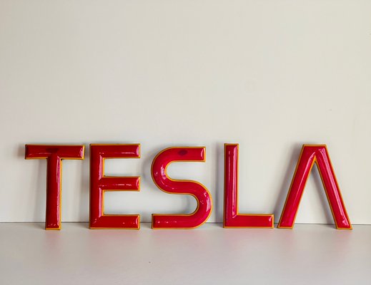 Industrial Letter Sign from Tesla, Set of 5-ALG-1419568