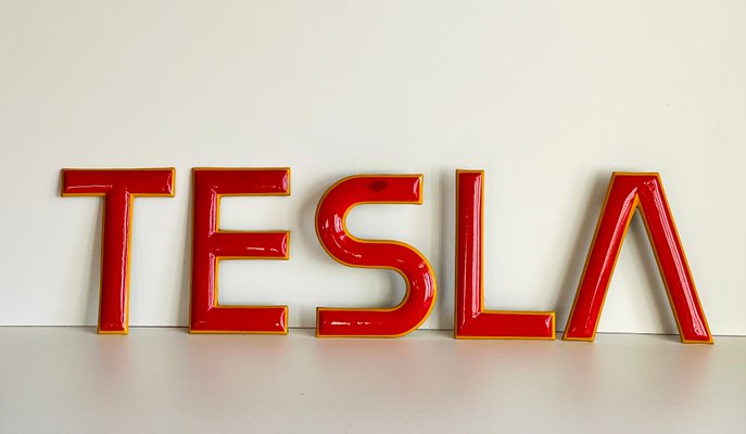 Industrial Letter Sign from Tesla, Set of 5-ALG-1419568