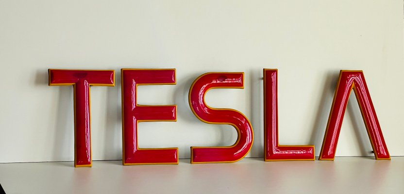 Industrial Letter Sign from Tesla, Set of 5-ALG-1419568