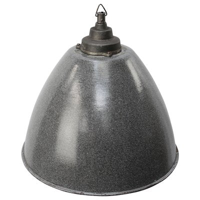 Industrial Light Grey Enamel and Cast Iron Pendant Lamp-BLS-740611