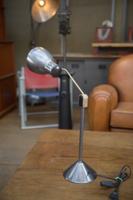 Industrial Metal and Brass Desk Lamp, 1950s-NEN-2043294