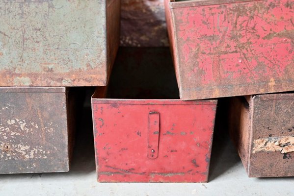 Industrial Metal Boxes, 1940s, Set of 5-AIU-1720680