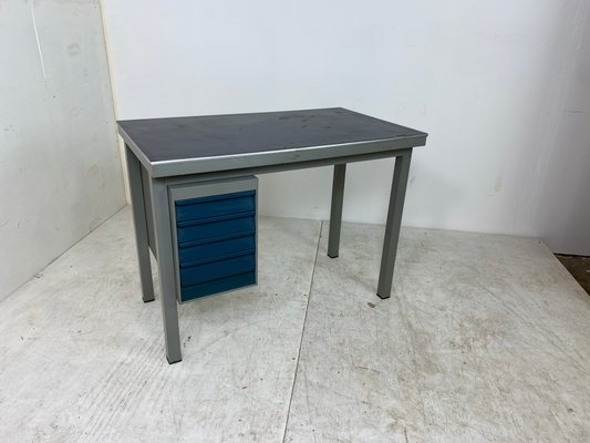 Industrial Metal & Linoleum Desk from Gispen, 1950s-DE-842719