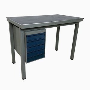 Industrial Metal & Linoleum Desk from Gispen, 1950s-DE-842719