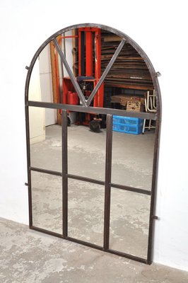 Industrial Mirror in Iron, 1940s-AOX-1765333