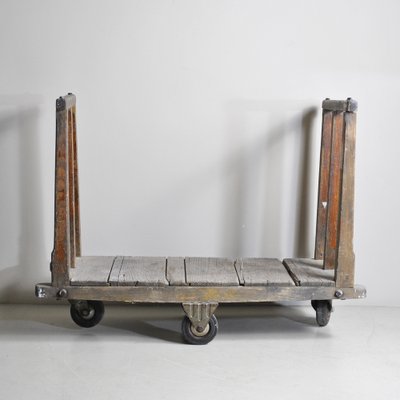 Industrial Mixed Wood Shopping Cart, 1930s-JQO-1031327