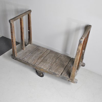 Industrial Mixed Wood Shopping Cart, 1930s-JQO-1031327