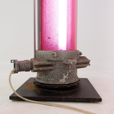 Industrial Pink Column Floor Lamp, 1960s-NYF-2018915