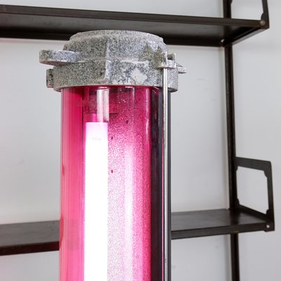 Industrial Pink Column Floor Lamp, 1960s-NYF-2018915