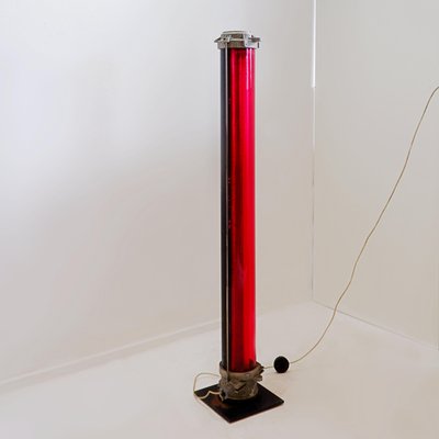 Industrial Pink Column Floor Lamp, 1960s-NYF-2018915