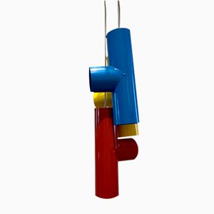 Industrial Pop Art Suspension Light with 3 Colored Sheets in Sheet Metal, Italy, 1970s-PYA-1789419