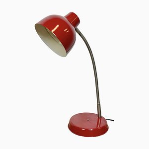 Industrial Red Gooseneck Table Lamp, 1960s-CGF-1785023