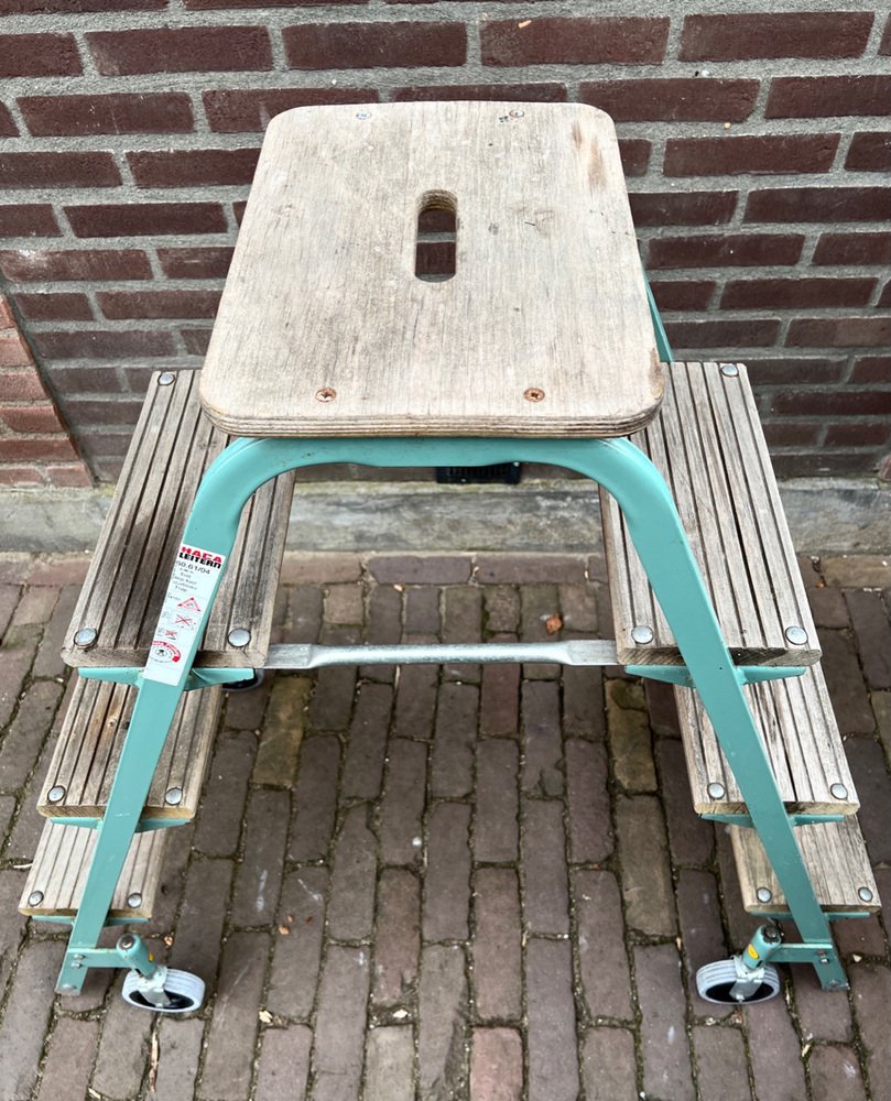 Industrial Rolling Step Ladder Stool, 1970s