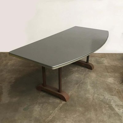 Industrial Round Curve Top Dining Table, 1950s-BO-668112