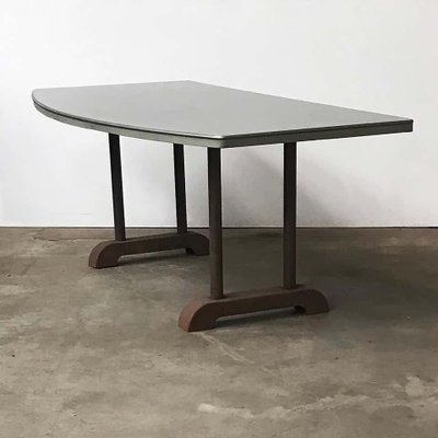 Industrial Round Curve Top Dining Table, 1950s-BO-668112