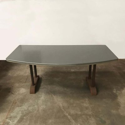 Industrial Round Curve Top Dining Table, 1950s-BO-668112