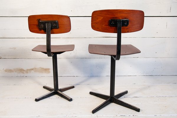 Industrial School Chairs, 1960s, Set of 2-EBW-2017127