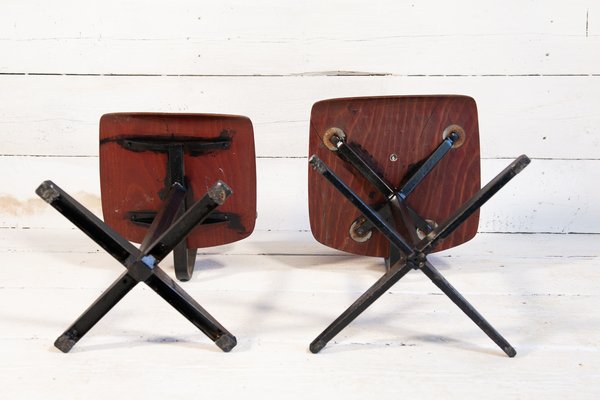 Industrial School Chairs, 1960s, Set of 2-EBW-2017127