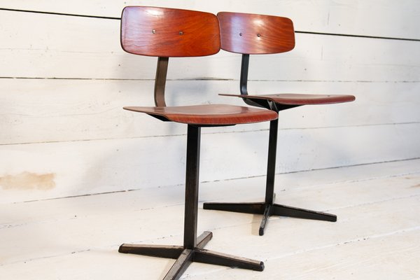 Industrial School Chairs, 1960s, Set of 2-EBW-2017127