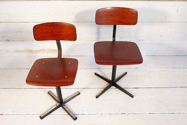 Industrial School Chairs, 1960s, Set of 2-EBW-2017127