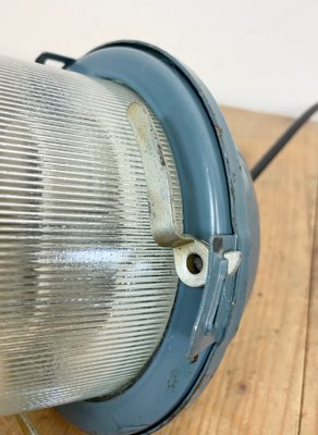 Industrial Soviet Bunker Pendant Light in Blue, 1970s-CGF-1351003