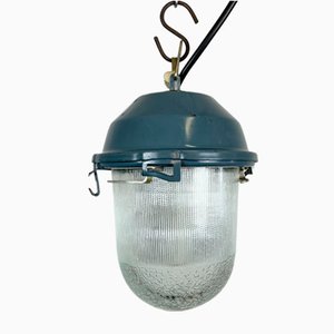 Industrial Soviet Bunker Pendant Light in Blue, 1970s-CGF-1351003