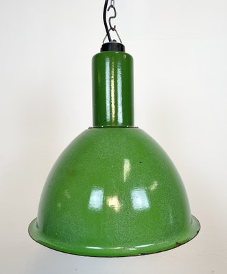 Industrial Soviet Green Enamel Pendant Lamp, 1960s-CGF-1404631