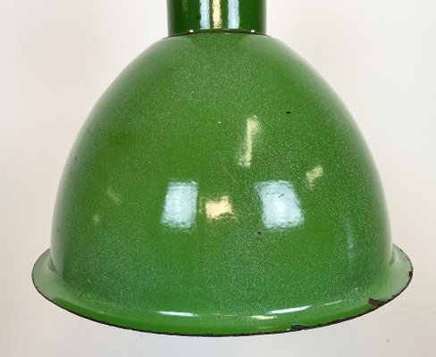 Industrial Soviet Green Enamel Pendant Lamp, 1960s-CGF-1404631