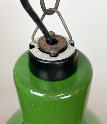 Industrial Soviet Green Enamel Pendant Lamp, 1960s-CGF-1404631