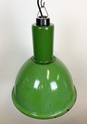 Industrial Soviet Green Enamel Pendant Lamp, 1960s-CGF-1404631