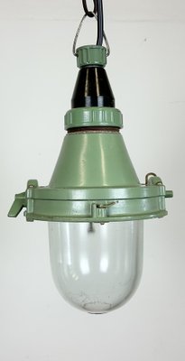 Industrial Soviet Green Pendant Light, 1960s-CGF-1703145