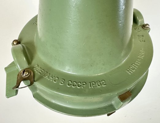 Industrial Soviet Green Pendant Light, 1960s-CGF-1703145