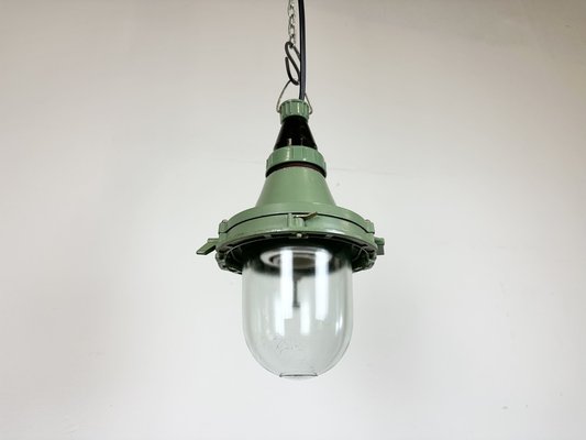 Industrial Soviet Green Pendant Light, 1960s-CGF-1703145