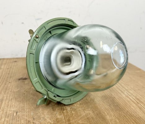 Industrial Soviet Green Pendant Light, 1960s-CGF-1703145