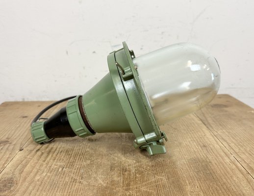 Industrial Soviet Green Pendant Light, 1960s-CGF-1703145