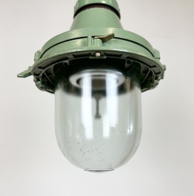 Industrial Soviet Green Pendant Light, 1960s-CGF-1703145