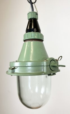 Industrial Soviet Green Pendant Light, 1960s-CGF-1703145