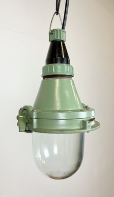 Industrial Soviet Green Pendant Light, 1960s-CGF-1703145