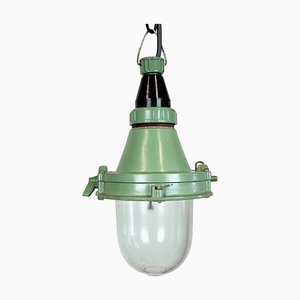 Industrial Soviet Green Pendant Light, 1960s-CGF-1703145