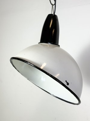 Industrial Soviet White Enamel Pendant Lamp, 1960s-CGF-1815238