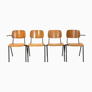 Industrial Stackable School Chairs in Plywood by Marko Holland, Set of 4-MO-1155847