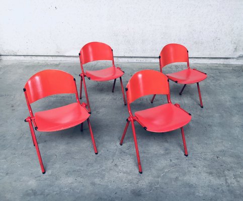 Industrial Stacking Dining Chairs from CAR Katwijk, 1980s, Set of 4-RQV-883375