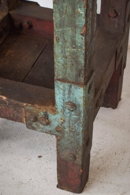 Industrial Stand or Side Table with Solid Iron Top-AOI-1350944