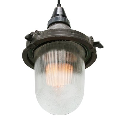 Industrial Striped Clear Glass Brown Purple Pendant Lights-BLS-1313125