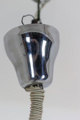 Industrial Style Pendant Light in Brushed and Opaline Metal, 1970s-CEJ-1807402