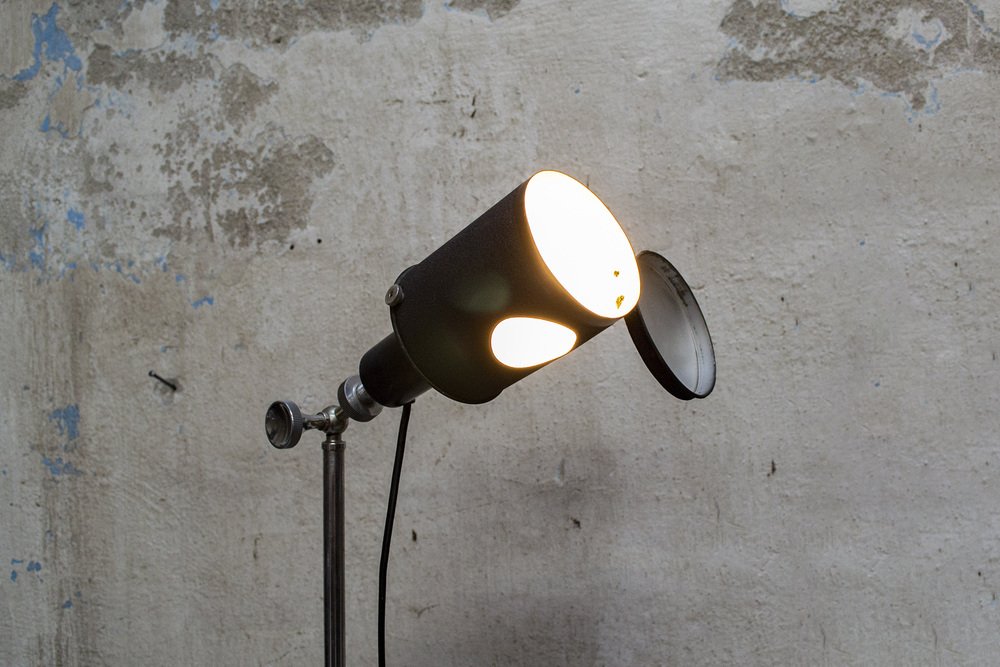 Industrial Style Telescopic Floor Lamp, Italy, 1950s