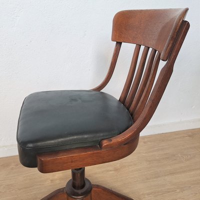 Industrial Swivel Chair with Leather Seat from Stoll, 1940s-WK-2018398