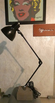 Industrial Table Lamp with Stone Base from Officina di Ricerca, Circa 1970s-ERB-853218